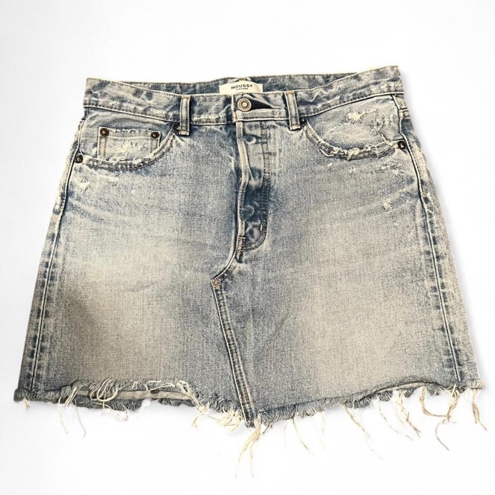 Moussy Women's Distressed Denim Skirt